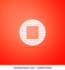 Bandage plaster icon isolated on orange background. Medical plaster, adhesive bandage, flexible fabric bandage. Flat design. Vector Illustration