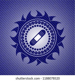 bandage plaster icon with jean texture