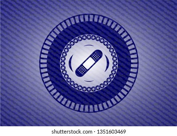 bandage plaster icon with jean texture