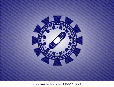 bandage plaster icon with jean texture