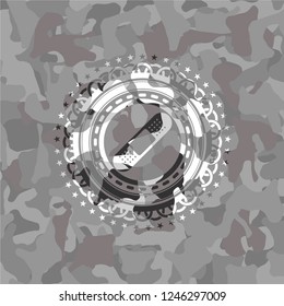 Bandage Plaster Icon On Grey Camo Texture