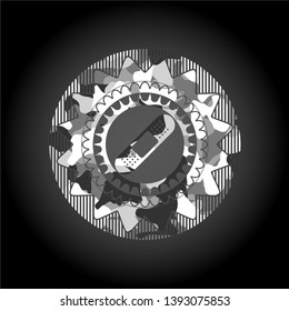 bandage plaster icon on grey camo texture