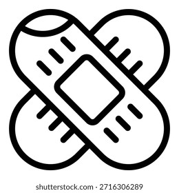 Ícone de gesso de bandagem. Contorno bandagem ícone de vetor de gesso para web design isolado no fundo branco