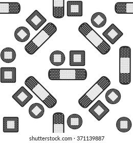 Bandage plaster icon seamless pattern on white background. Vector Illustration