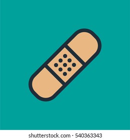 Bandage Plaster Minimal Color Flat Line Stroke Icon Pictogram Symbol Illustration