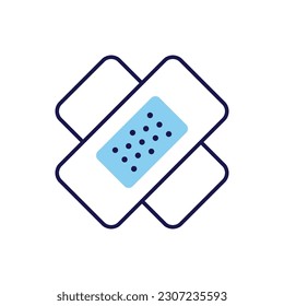 Bandage Plaster related vector line icon. Sticky wrap for injury treatment. Bandage for trauma. Isolated on white background. Vector illustration. Editable stroke
