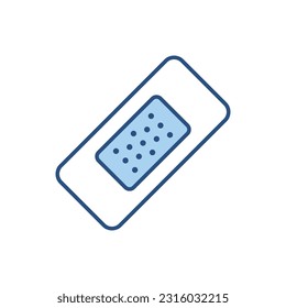 Icono de línea vectorial relacionada con el marcador de dirección. Embalaje pegajoso para el tratamiento de lesiones. Banda por trauma. Aislado sobre fondo blanco. Ilustración vectorial. Trazo editable