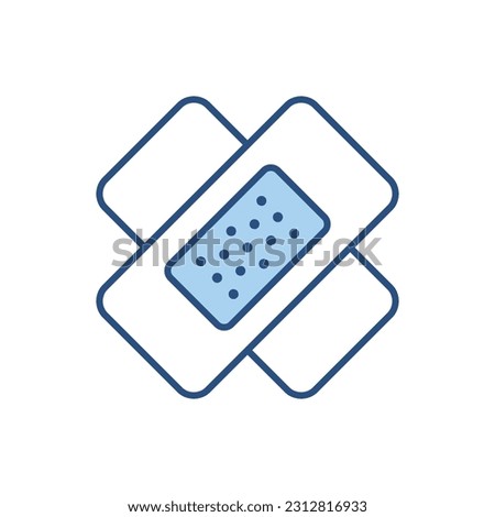 Bandage Plaster related vector line icon. Sticky wrap for injury treatment. Bandage for trauma. Isolated on white background. Vector illustration. Editable stroke