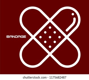 BANDAGE PLASTER SYMBOL VECTOR ICON 