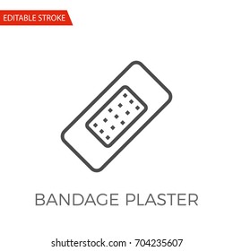 Bandage Plaster Thin Line Vector Icon. Flat Icon Isolated on the White Background. Editable Stroke EPS file. Vector illustration.