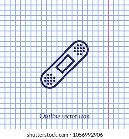 Bandage plaster, vector outline icon