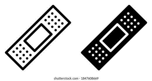 Bandage Plaster for wounds in Outline and Glyph Icon
