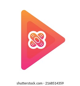 bandage play logo gradient design template icon