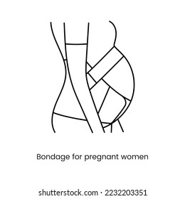 Bandage for pregnant line icon in vector, illustration of support for abdomen and back.