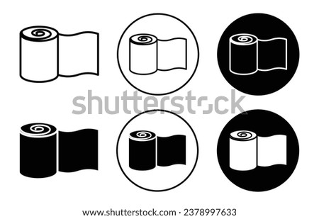 Bandage roll icon. Sticky first aid medical sellotape strip symbol set. Paper glue tape to stick on wound vector sign. stationery bandage roll or plastic adhesive tape line logo