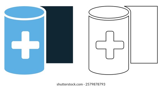 bandage roll icon vector, wound care, first aid, and medical treatment, hospitals, clinics, pharmacies, and emergency services pictogram symbol ui and ux design, glyphs and stroke line