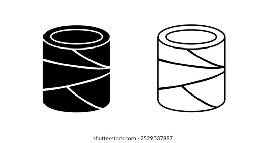 Ícone de conjunto de faixas isolado no fundo branco.