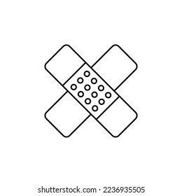 Bandage shaped icon vector outline isolated white background