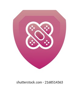 bandage shield logo gradient design template icon