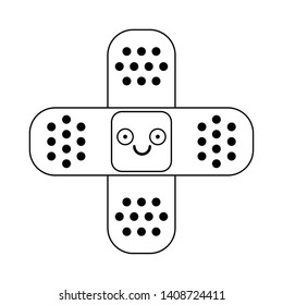 Bandage smiling cute cartoon vector illustration graphic design