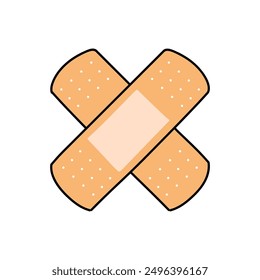 bandage strip hand drawn color vector illustration