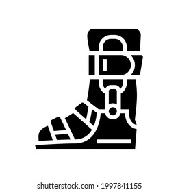 bandage for treatment flat feet glyph icon vector. bandage for treatment flat feet sign. isolated contour symbol black illustration
