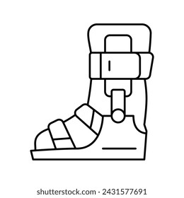 bandage for treatment flat feet line icon vector. bandage for treatment flat feet sign. isolated contour symbol black illustration