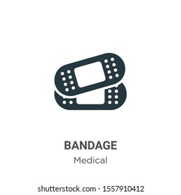 Bandage vector icon on white background. Flat vector bandage icon symbol sign from modern medical collection for mobile concept and web apps design.