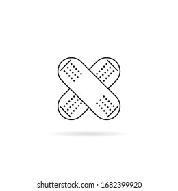 Bandage vector thin line icon.