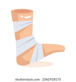 A bandage wrapped around the foot for injuries or fractures.