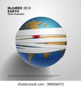 Bandaged Earth,Vector Illustration.