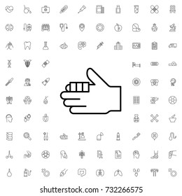 Bandaged Finger Icon. Set Of Outline Medicine Icons.