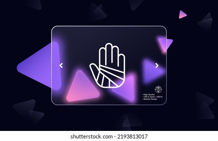 Bandaged Hand Line Icon. Wound, Band Aid, Injury, Trauma, Emergency Room, Ambulance, First Aid, Patient, Burn, Doctor. Healthcare Concept. Glassmorphism. Vector Line Icon For Business And Advertising.