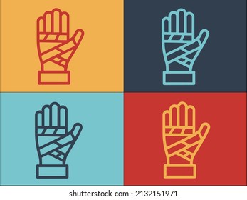 Bandaged Hand Logo Template, Simple Flat Icon of hand,bandage,injury