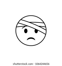 with bandaged head icon. Detailed set of avatars of professions icons. Premium quality line graphic design. One of the collection icons for websites, web design, mobile app on white background