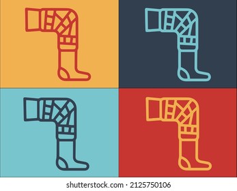 Bandaged Knee Logo Template, Simple Flat Icon of injury,leg,bandage