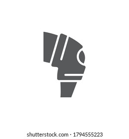 Bandaged knee vector icon symbol isolated on white background