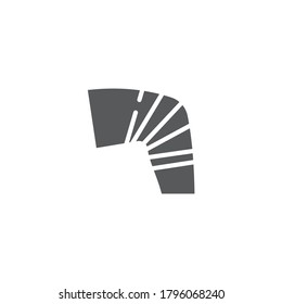 Bandaged knee vector icon symbol isolated on white background