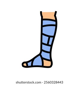 bandaged limb fracture color icon vector. bandaged limb fracture sign. isolated symbol illustration