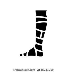 bandaged limb fracture glyph icon vector. bandaged limb fracture sign. isolated symbol illustration