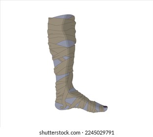 Bandaged mummy leg vector. Suitable for design needs with the Halloween concept