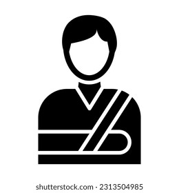 Bandaged Person Vector Glyph Icon For Personal And Commercial Use.
