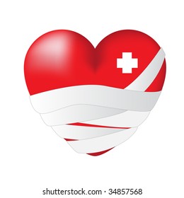 bandaged wounded heart