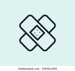 Bandages Icon Line Isolated On Clean Stock Vector (Royalty Free ...