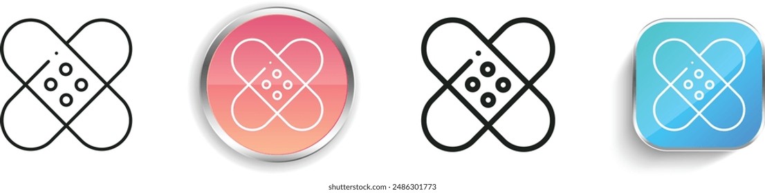 bandages icon. Thin Linear, Regular and Button Style Design Isolated On White Background