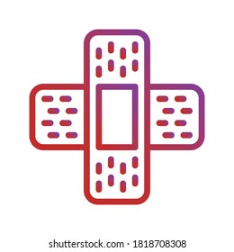 Bandaid, Bandage, First Aid, Medical Kit Icon Logo Illustration Vector Isolated. Hospital And Healthcare Icon. Suitable For Website Design, Logo, App, And UI. Editable Stroke And Pixel Perfect. EPS 10