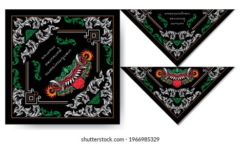 bandana balinese demon mask  vintage design