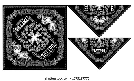 bandana or bandanas paysley pattern vintage design