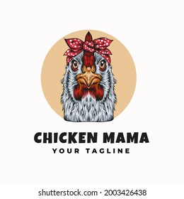 Vorlage für Mama-Hühnchen-Vectorgrafiken-Logo