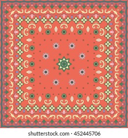 Bandana with a delicate classical ornament. Vector illustration.